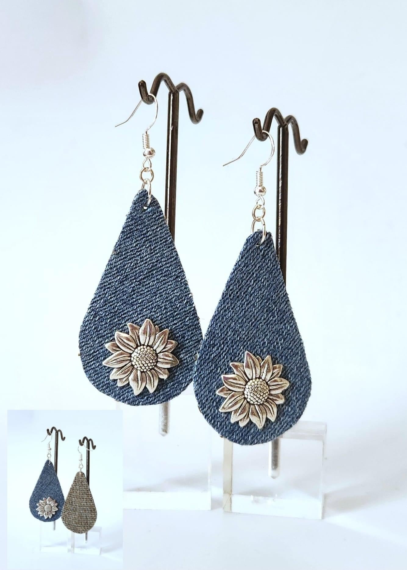 Denim Earrings