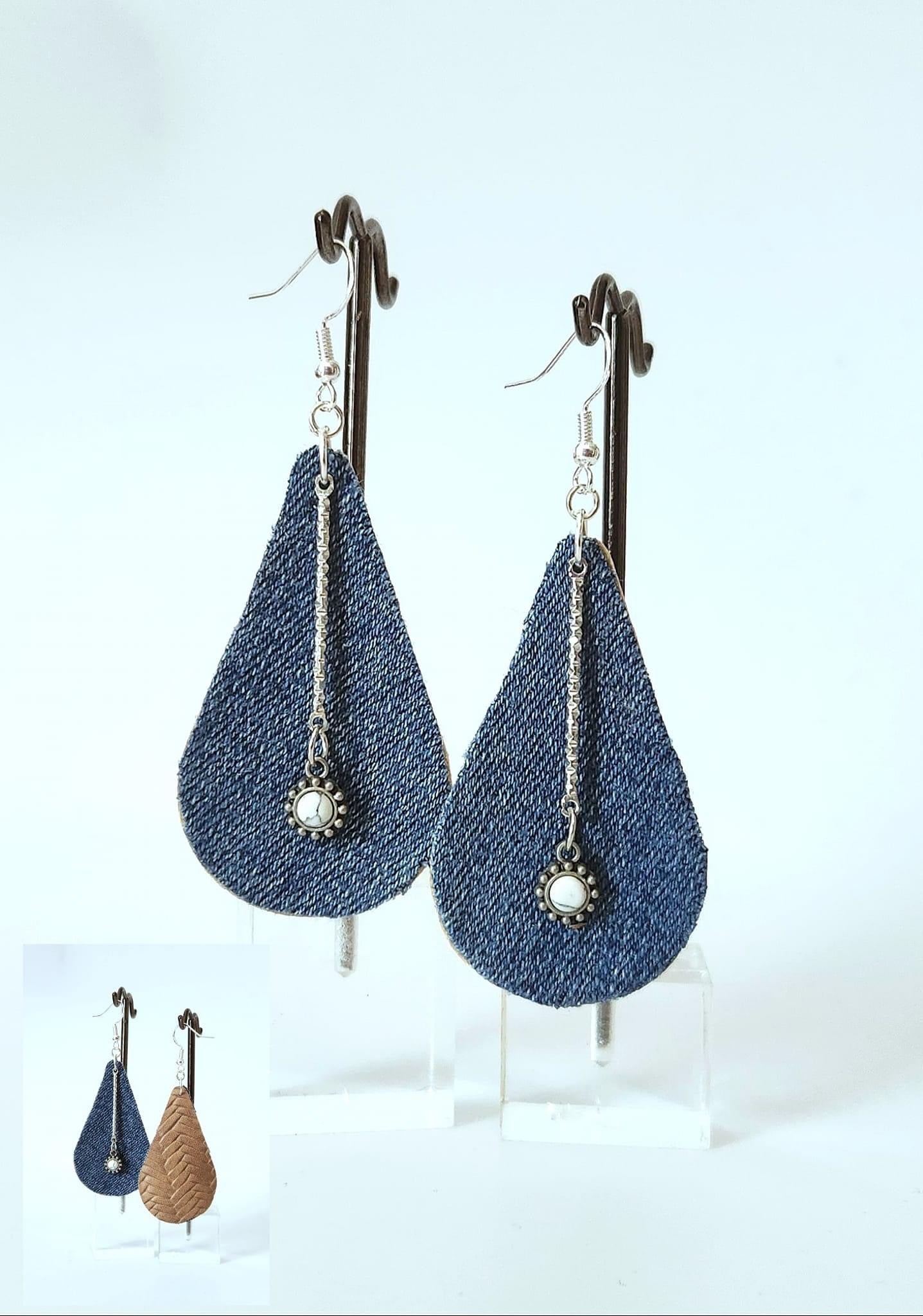 Denim Earrings