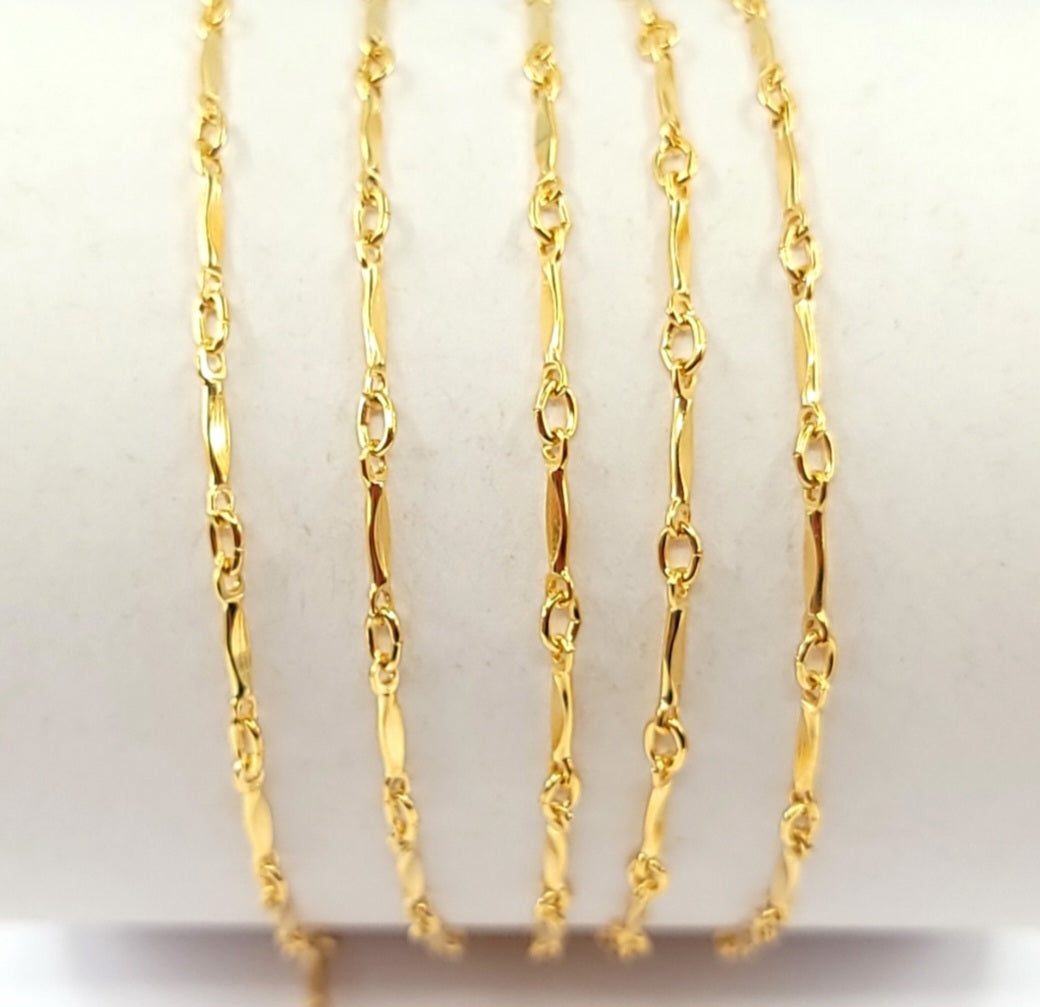 14k Gold Filled Dapped Bar Chain bracelet