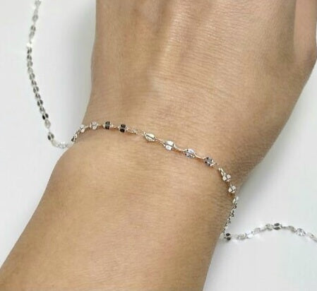 Permanent 1/2 flat dapped oval anklet